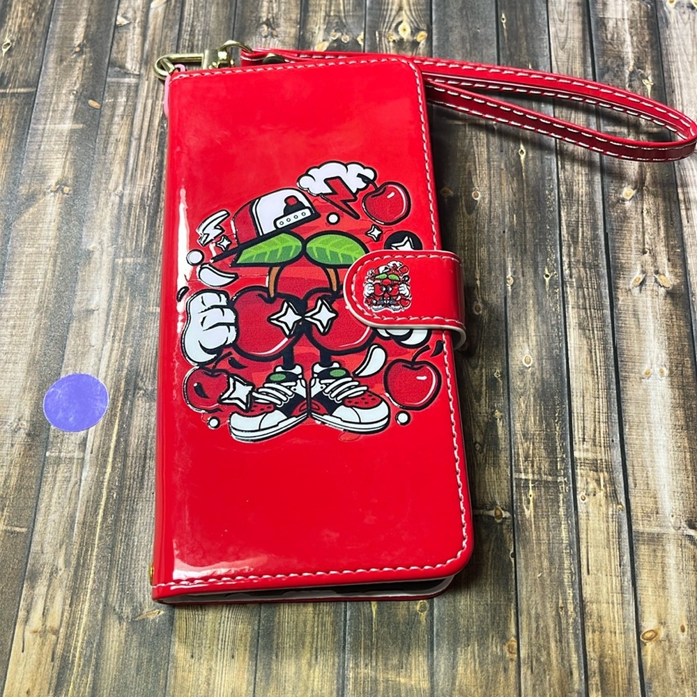 5for$10 Samsung Galaxy S10 Apples Cartoon Flip Wallet Leather Case 3 Card Slot